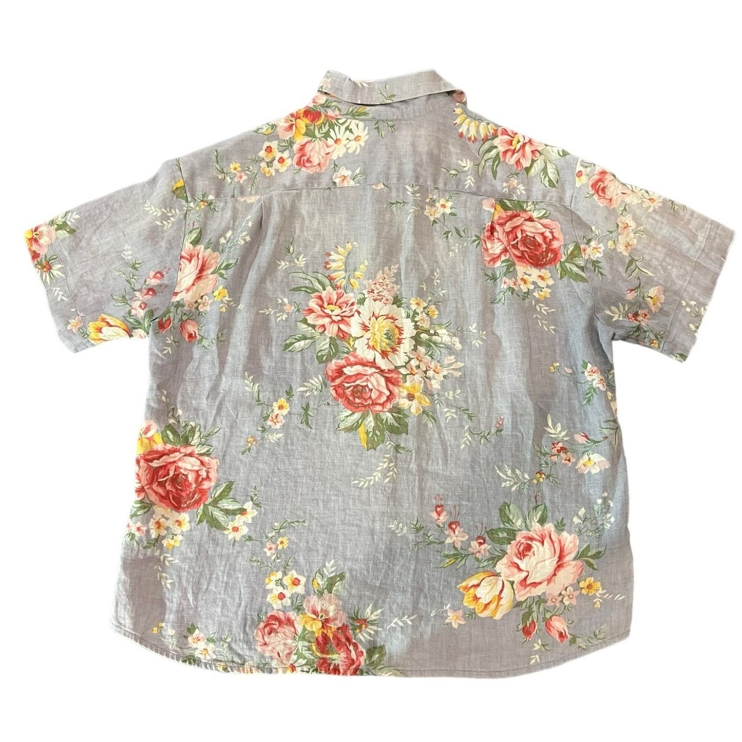 Lauren Ralph Lauren 100% Linen Floral Button Down Size 10