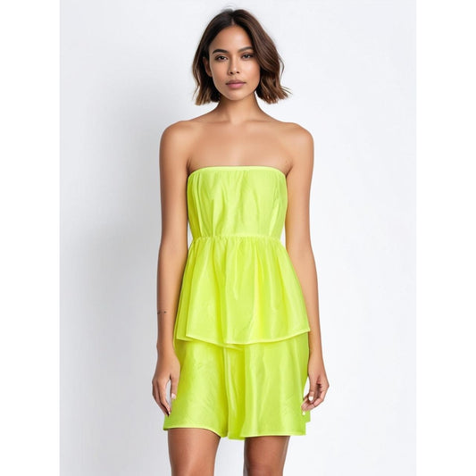 Crosby by Mollie Burch Dabney Dress Small Yellow Strapless Party Cocktail