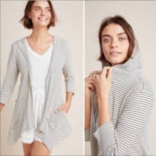 Anthropologie Saturday Sunday Stripe Hooded Cardigan Sweater Women's