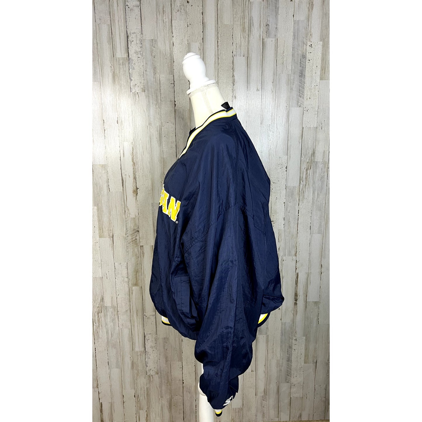 Vintage Michigan Wolverines Starter Pullover Windbreaker Jacket Blue Men’s XXL