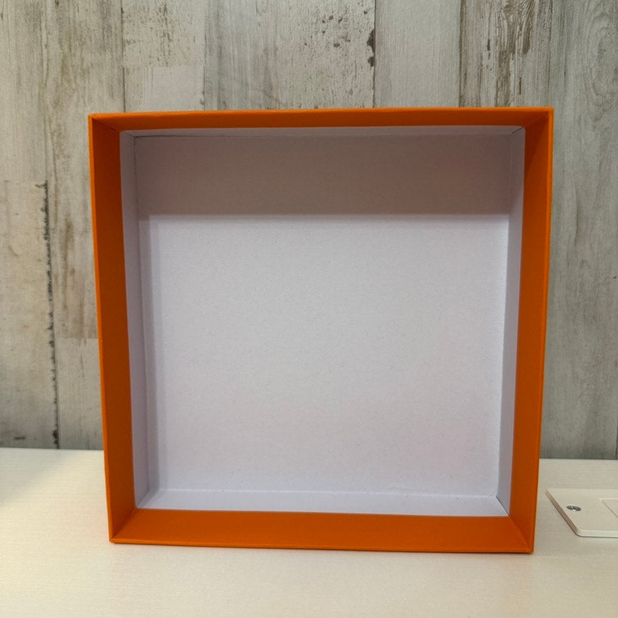 Hermès Gift Box Orange Empty Storage Display Box w/ Lid 8x8x2 in