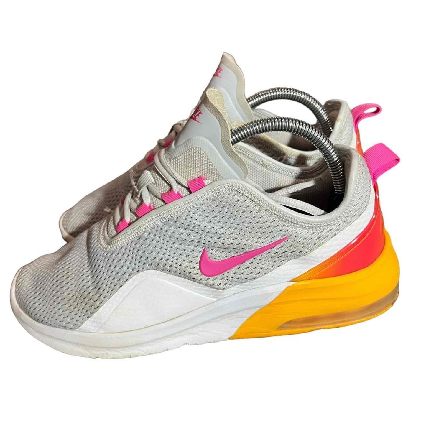 Nike Air Max Motion 2 Women's 10 Grey/Fuchsia/ Orange Sneakers