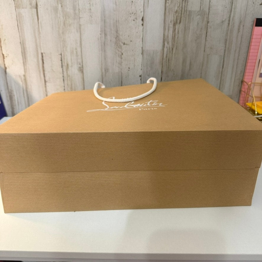 Christian Louboutin Paris Large Shopping Bag Brown Red Interior 16x13
