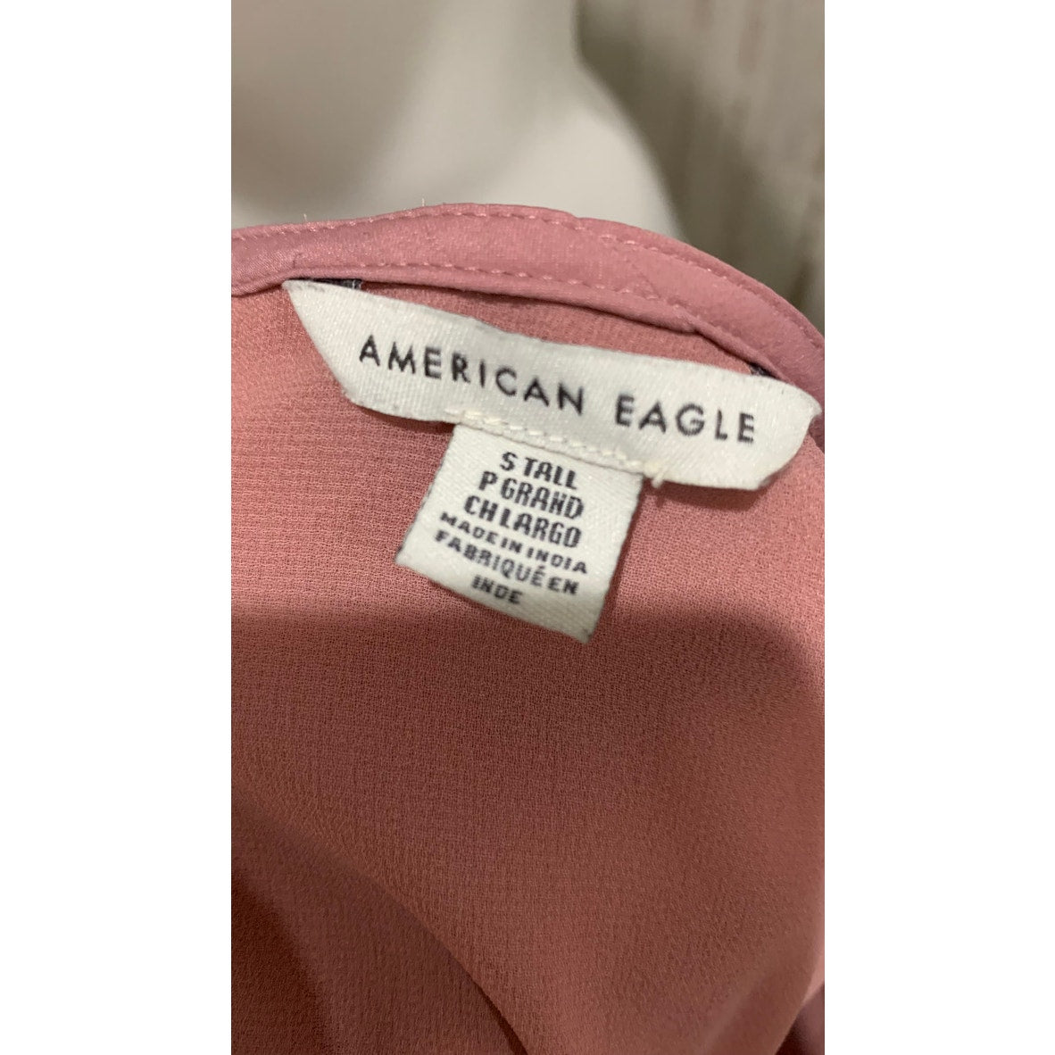American Eagle Outfitters Dress Womens Small Tall Pink Faux Wrap