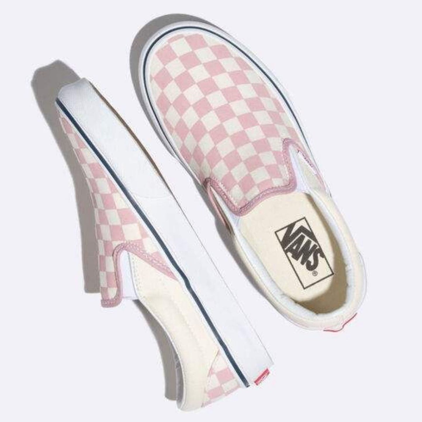 Vans Classic Slip On Checkerboard Zephyr Pink Men's Classic Skate Shoes M6.5/W8