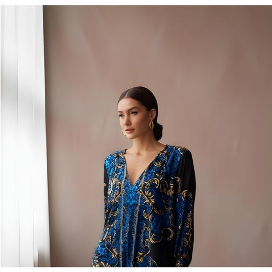 NWT Avenue Studio Women's Geometric Print Blouse Size 30 Multicolor