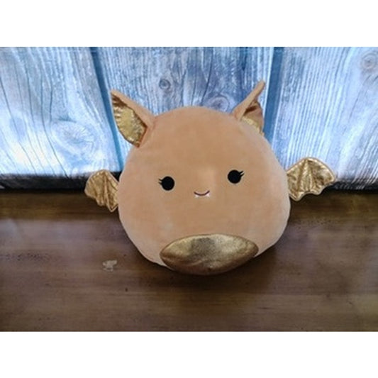 Squishmallows Orange Vampire Bat Plush Gold Wings OSG 12"