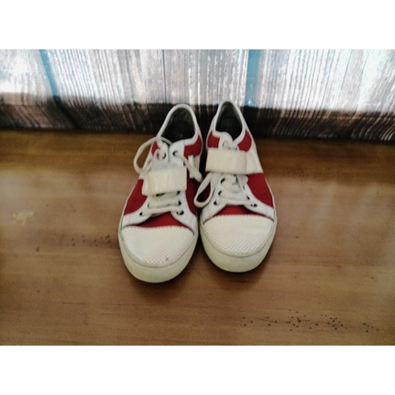 Lanvin Sneakers Womens EU 38 White Red Colorblock Size 8.5