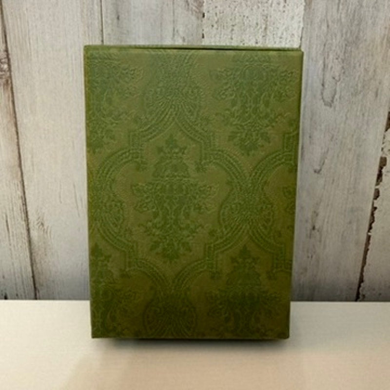 Gucci Green Damask Logo Gift Box Storage Keepsake Box w/ Lid 6.5x4.75 in
