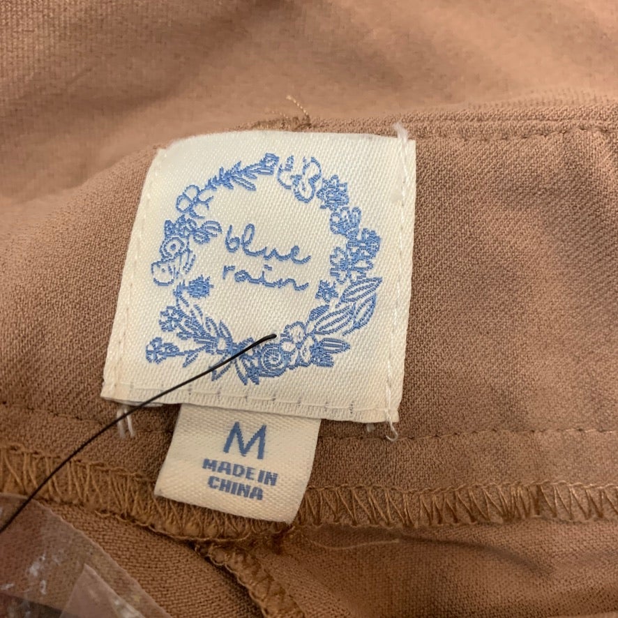 NWT Blue Rain Taupe High Waist Shorts Size Medium Brown Tie Belt