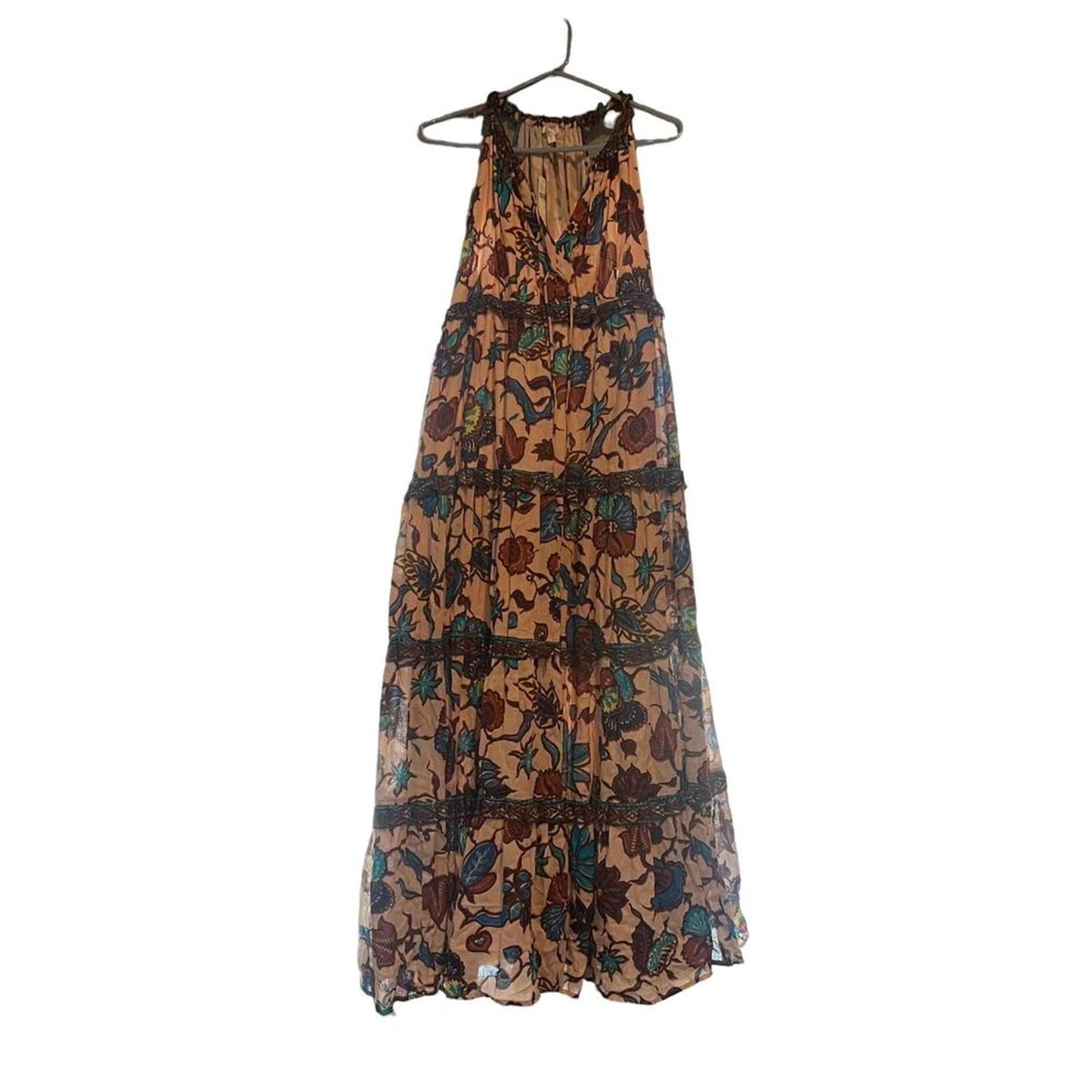 NWT Anthropologie Love The Label Boho Printed Maxi Dress Size Small