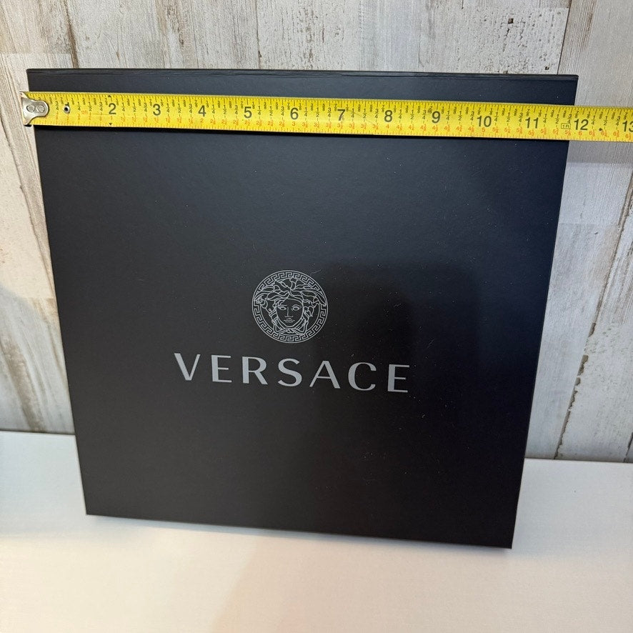 Versace Large Gift Presentation Box Matte Black Lid Silver Medusa Logo