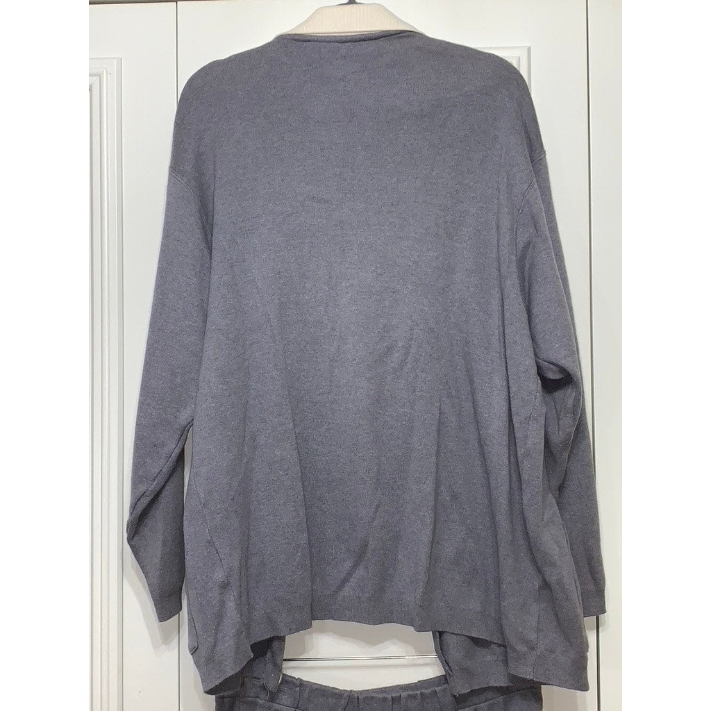 Lizsport Women's Lounge Set Gray Long Sleeve Size Large Casual Fall Outfit