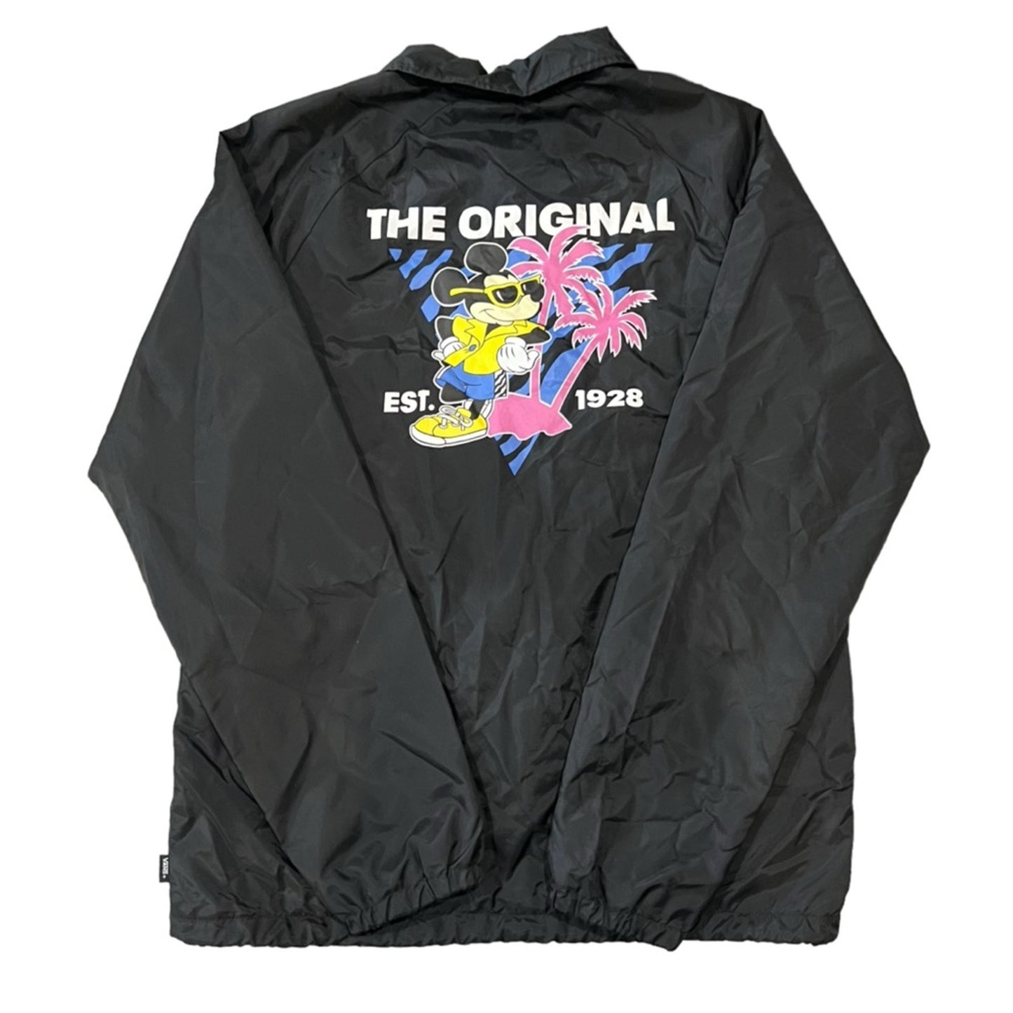 Vans x Disney Mickey Mouse Coach Windbreaker Jacket Black Size Small