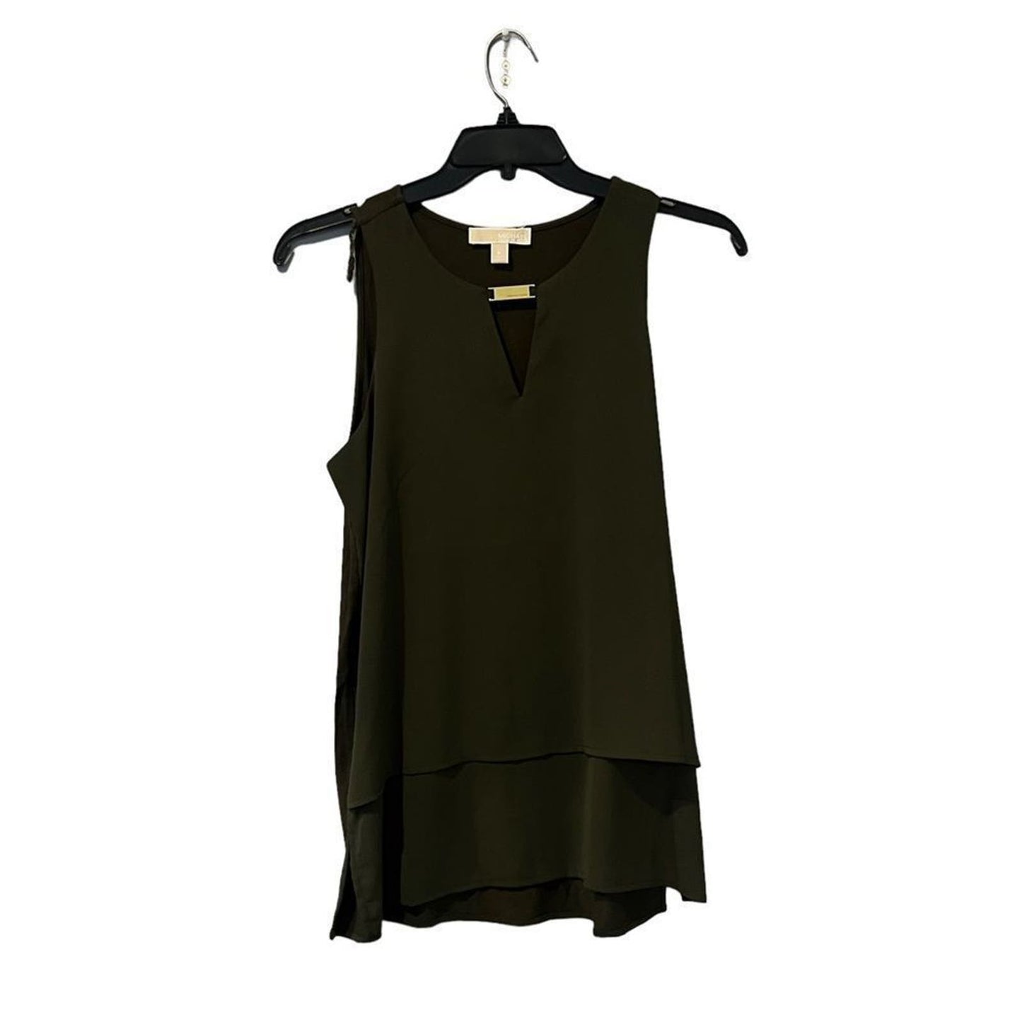 Michael Kors Olive Green Sleeveless Blouse Size Medium