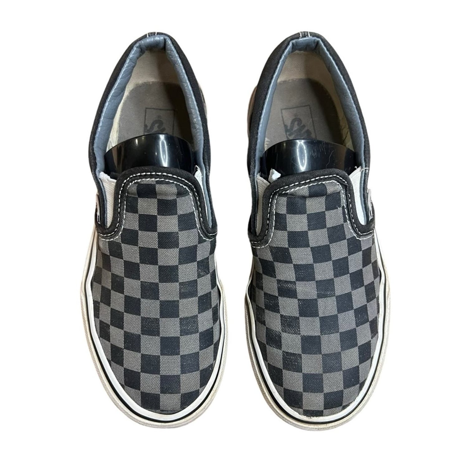 Vans Authentic Kids Classic Slip-On Checkerboard Black/Pewter Shoe - Kids 2.5