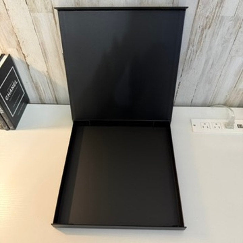 Versace Large Gift Presentation Box Matte Black Lid Silver Medusa Logo