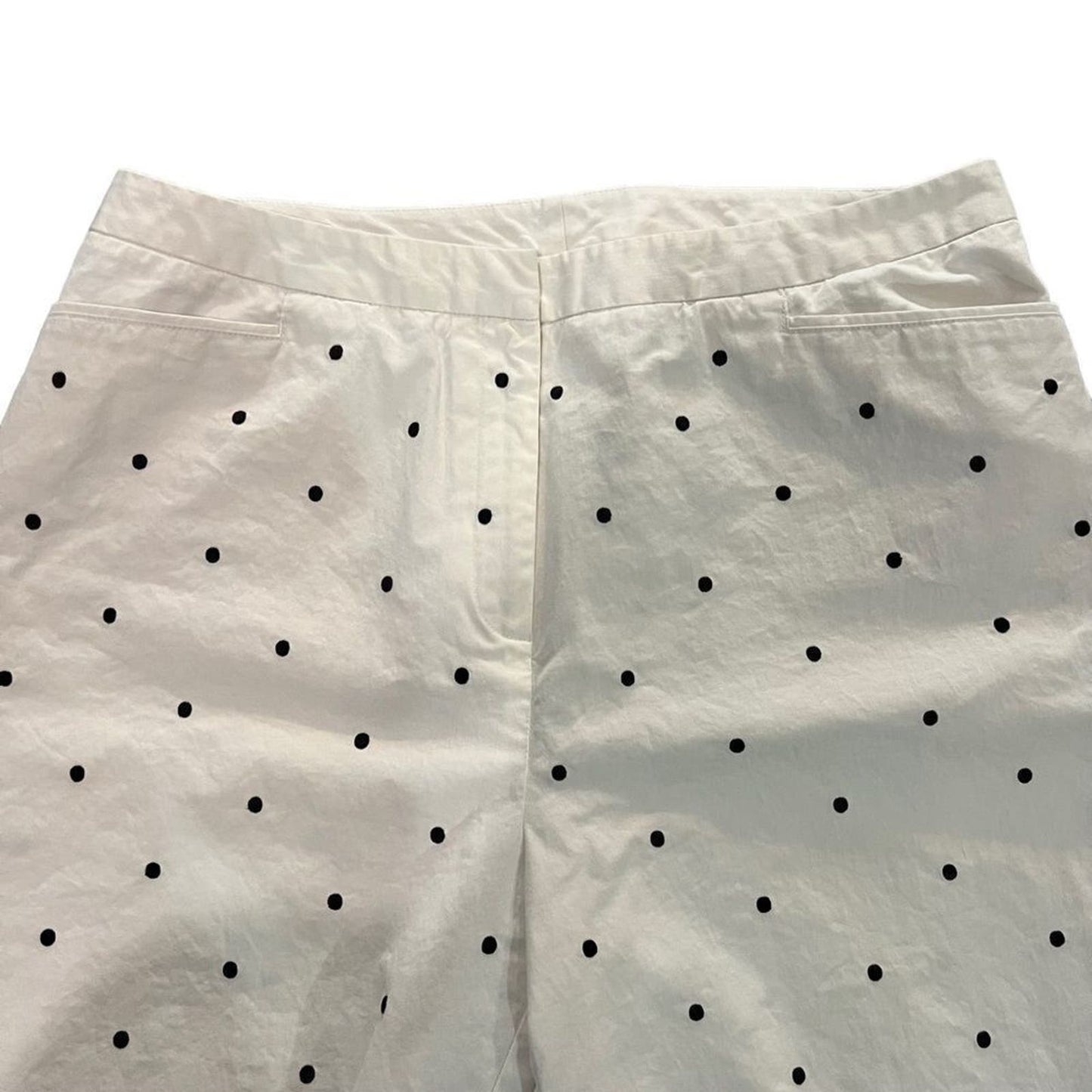 EP Pro Pants Women's 10 White Capri Golf Stretch Embroidered Polka Dot Pants