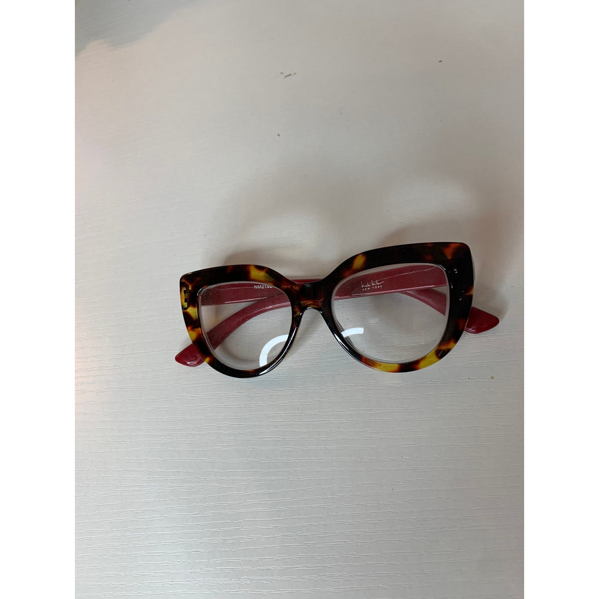 Nicole Miller New York Women's Prescription Cat Eye Reading Glasses +2.00 Tort Red