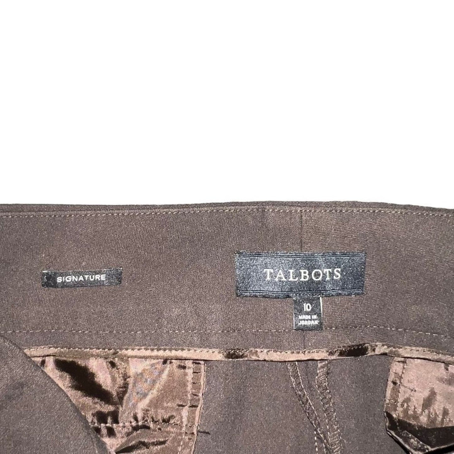 Talbots Brown Signature Straight Leg Dress Pants Size 10