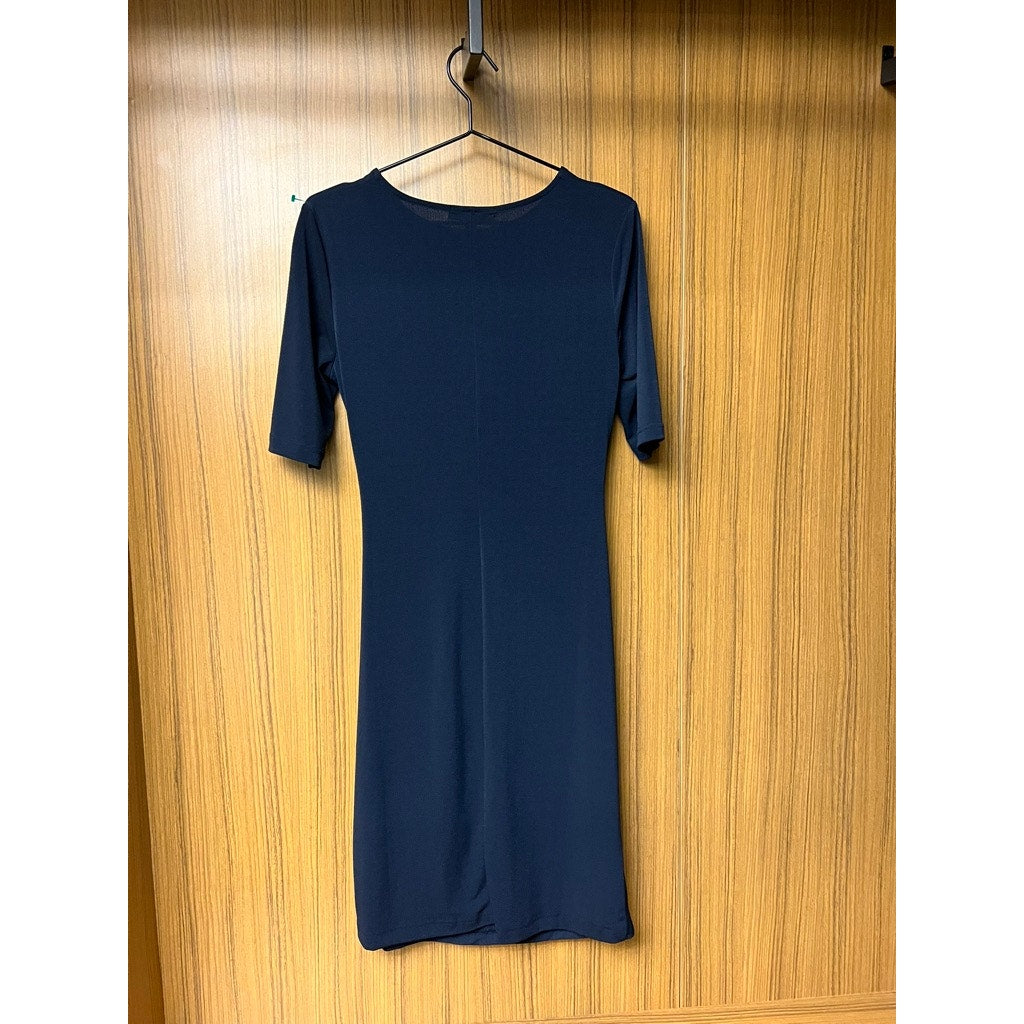 NWT Banana Republic Women's Small Sheath Dress Blue Ruched Waist Knee Length