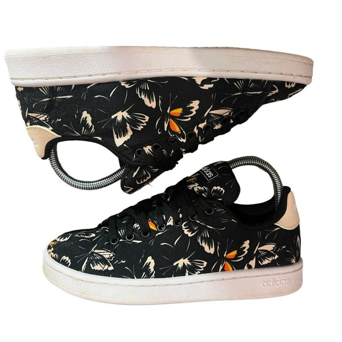 adidas x FARM Rio Stan Smith Womens Size 6.5 Sneakers Black Floral Print Low Top