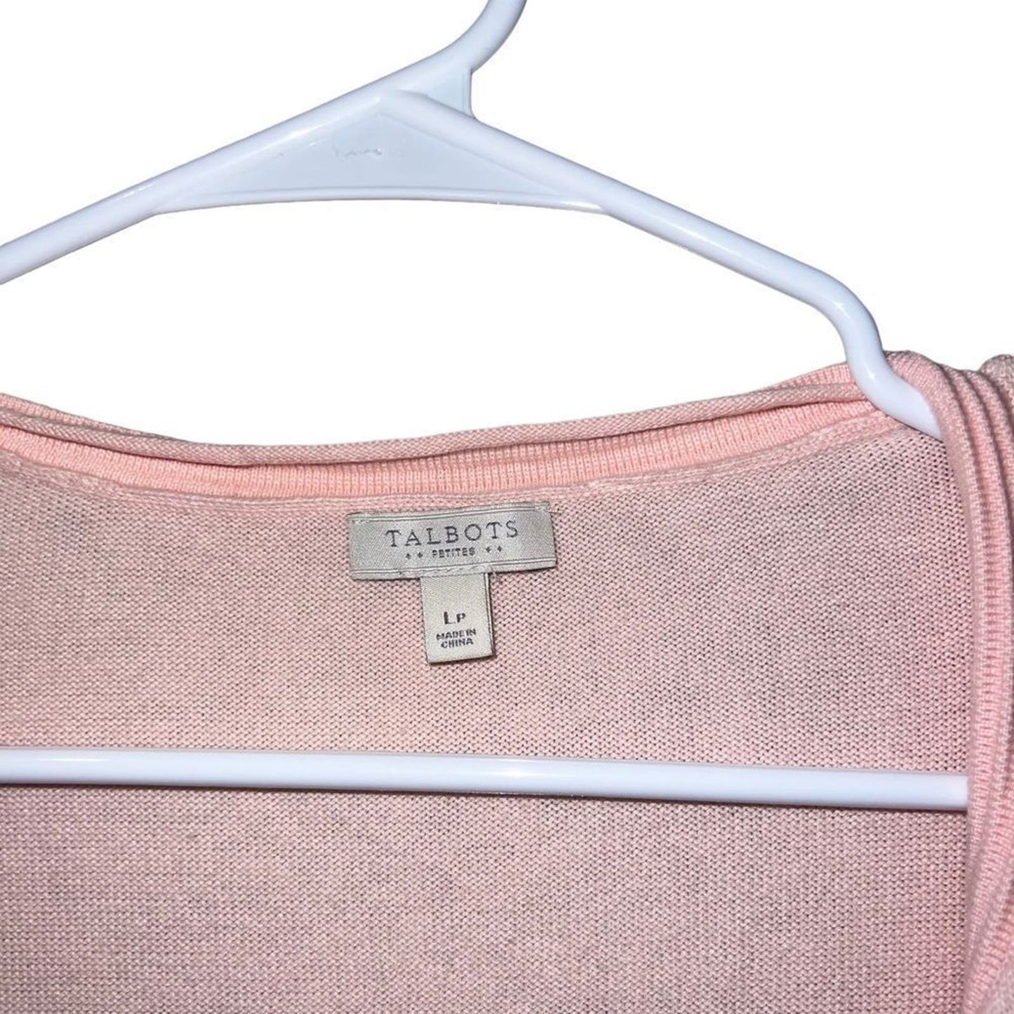 Talbots Light Pink Size Large 100% Cotton Cardigan