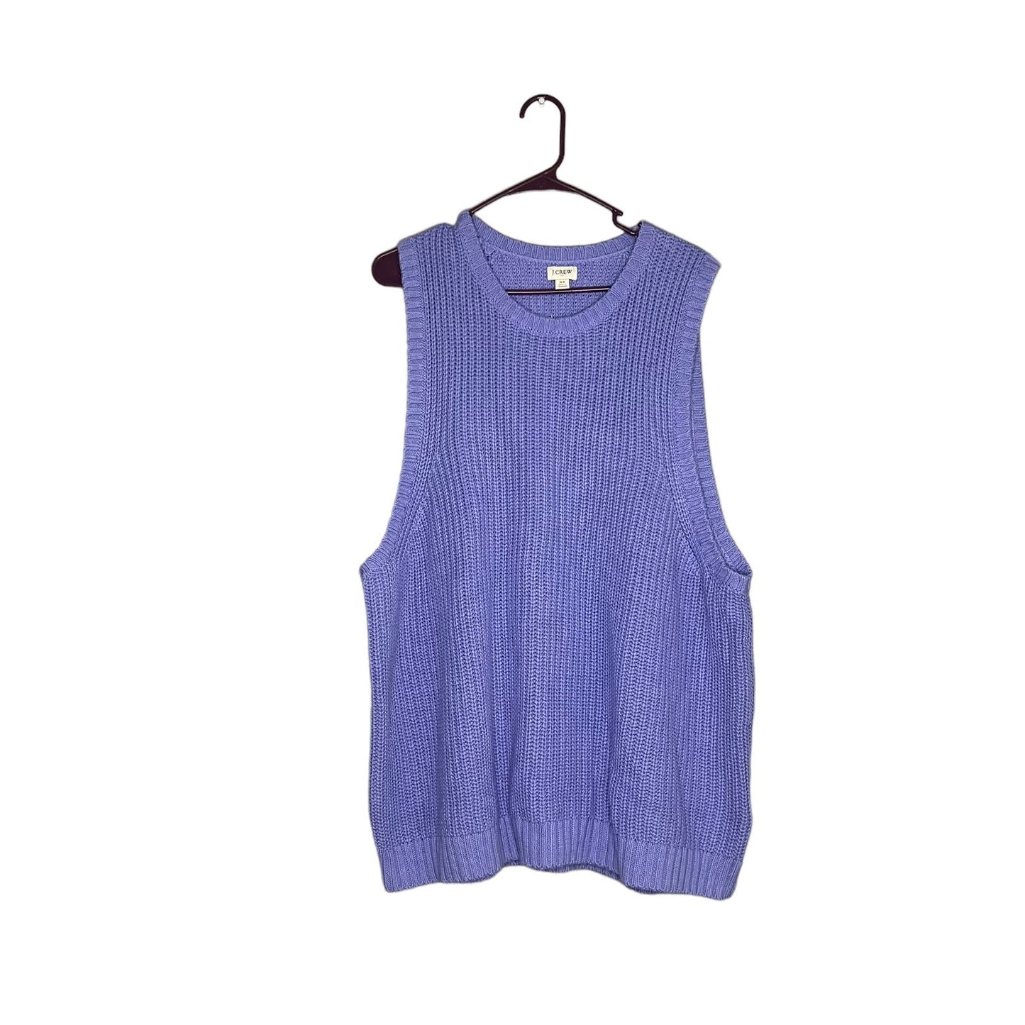 NWT J.Crew Women's 3X Purple Cable-Knit Sleeveless Sweater Vest