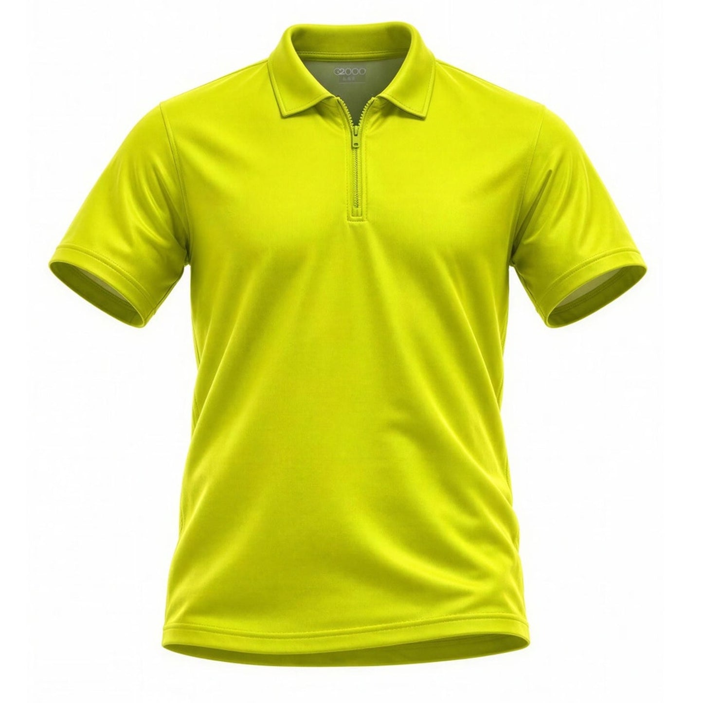 Chaps Polo Shirt Mens Large Neon Lime Green 1/4 Zip Short Sleeve Athletic