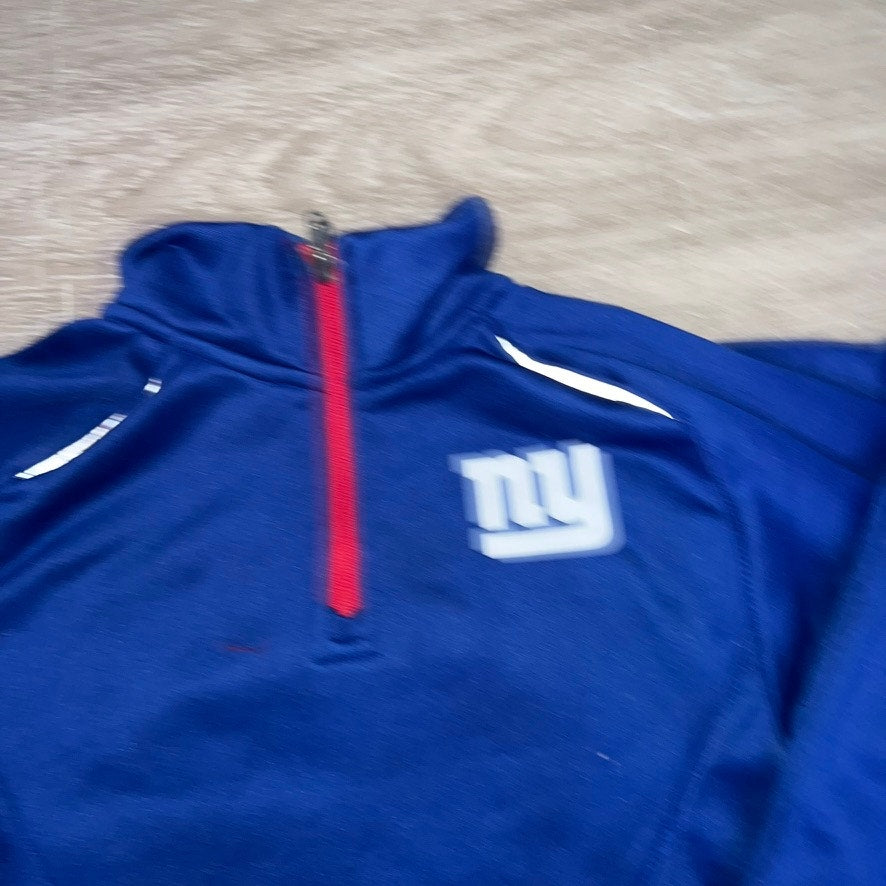 NFL New York Giants Kids 3/4 Zip Pullover Sweatshirt Blue Size Medium