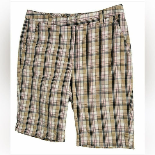 Kim Rogers Plaid golf bermuda shorts 14P