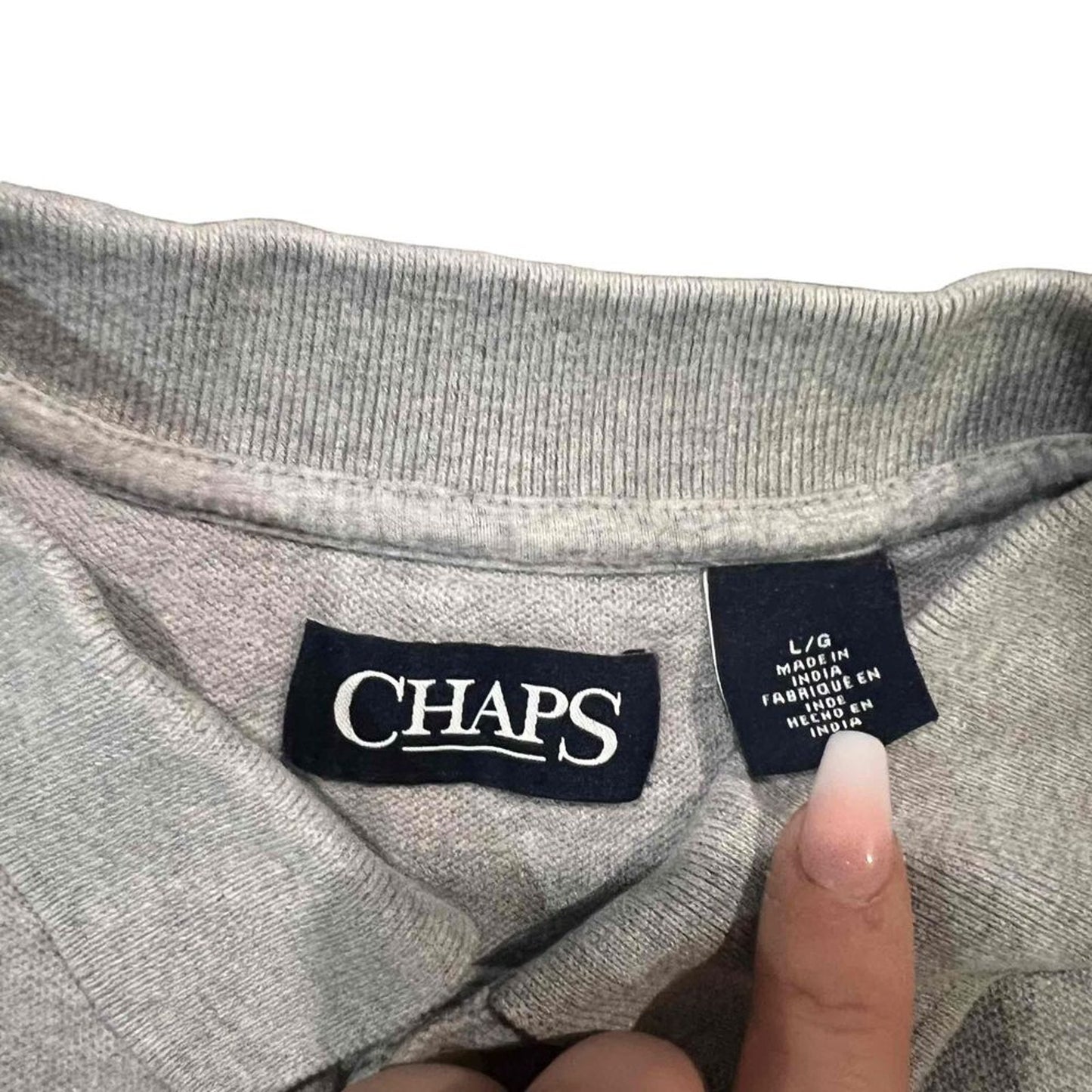Chaps Polo Shirt Mens Large Gray Heather Short Sleeve Embroidered Logo