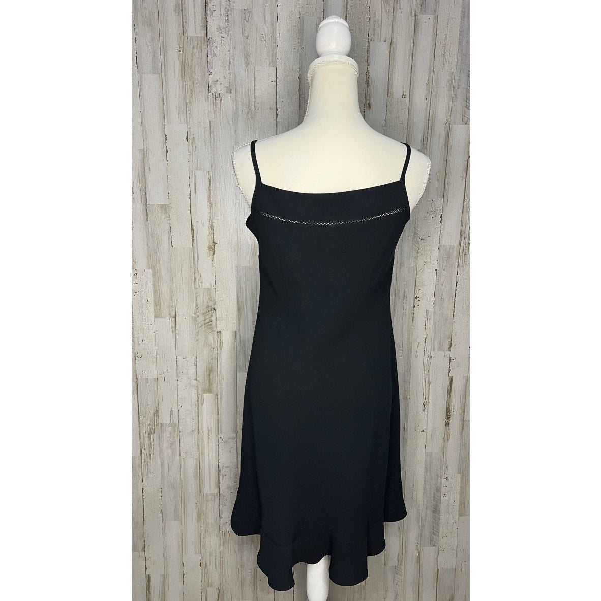 Ann Taylor LOFT Petite Black Spaghetti Strap Midi Dress 4P Formal