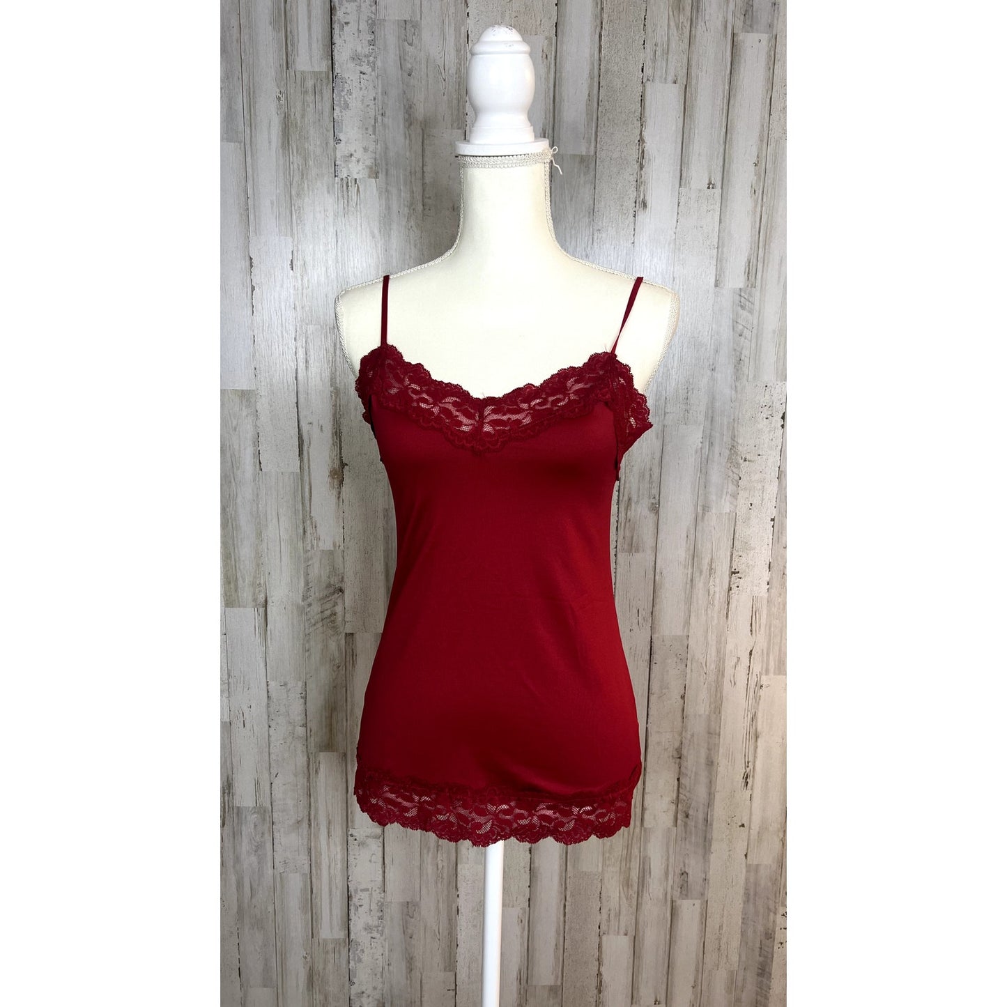 White House Black Market Women’s Size Small Red Lace Camisole Tank Top