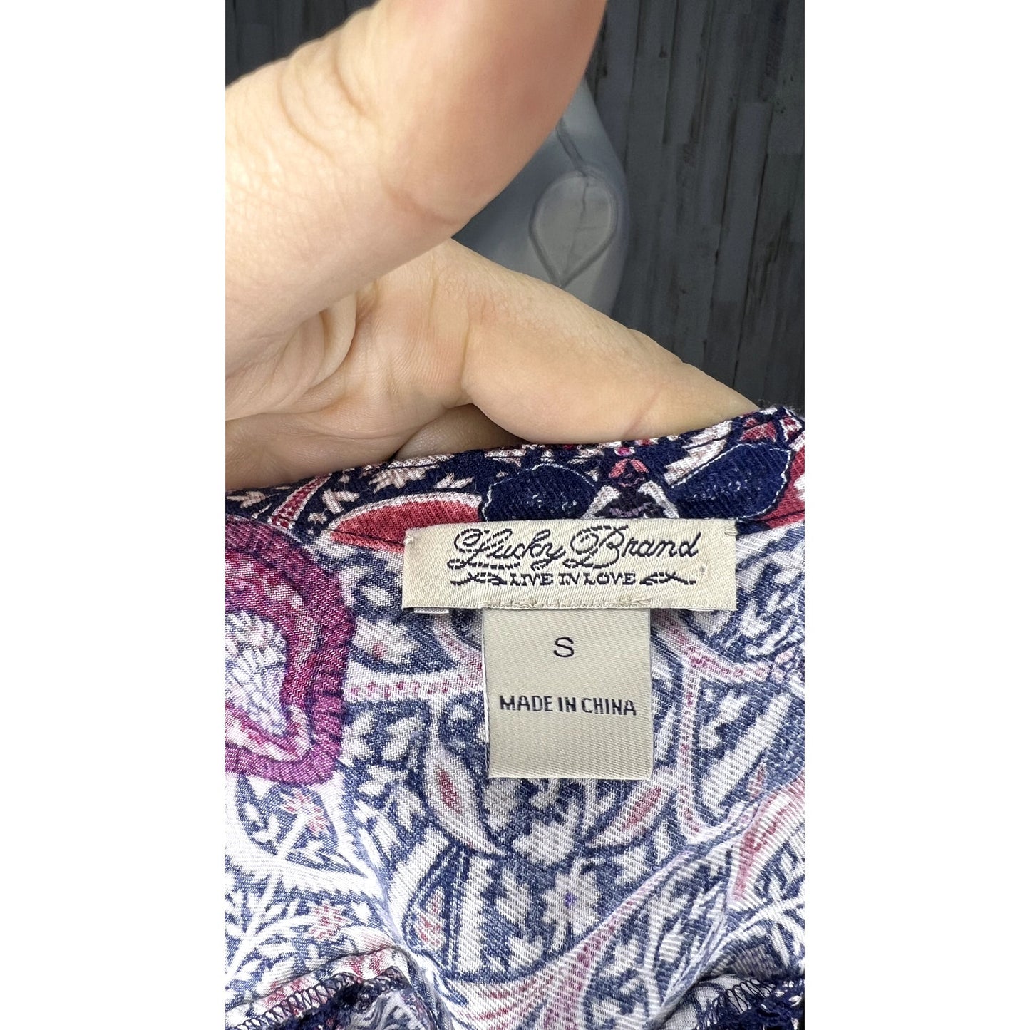 Lucky Brand Paisley Bell Sleeve Mini Dress Women's Small Multicolor Boho Chic
