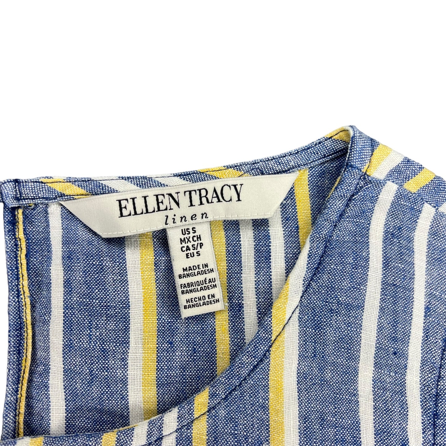 Ellen Tracy Women's Small Sleeveless Striped Blouse Multicolor Casual Round Neck