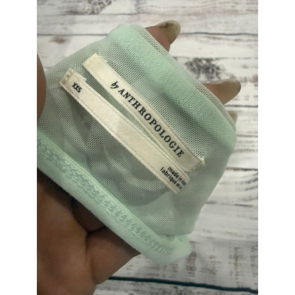 Anthropologie Mint Sheer Mesh Bralette XXS Adjustable Strap Pastel Bra Top