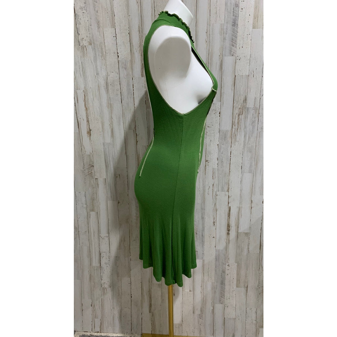 Urban Outfitters Deja Mini Dress Womens Large Green Ribbed