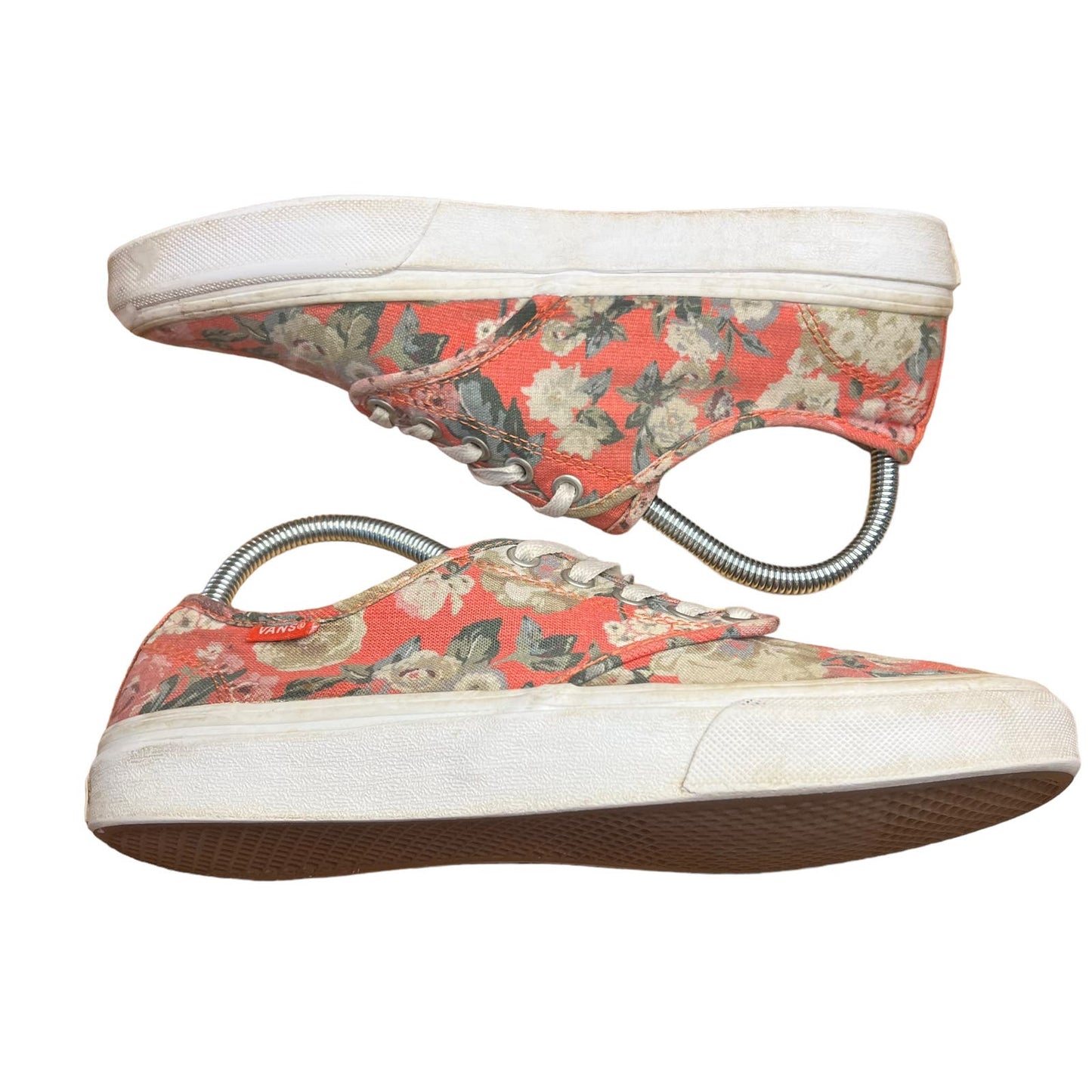 VANS Authentic Low Top Lace-up Pink/Multicolor Floral Sneakers Women's Size 8