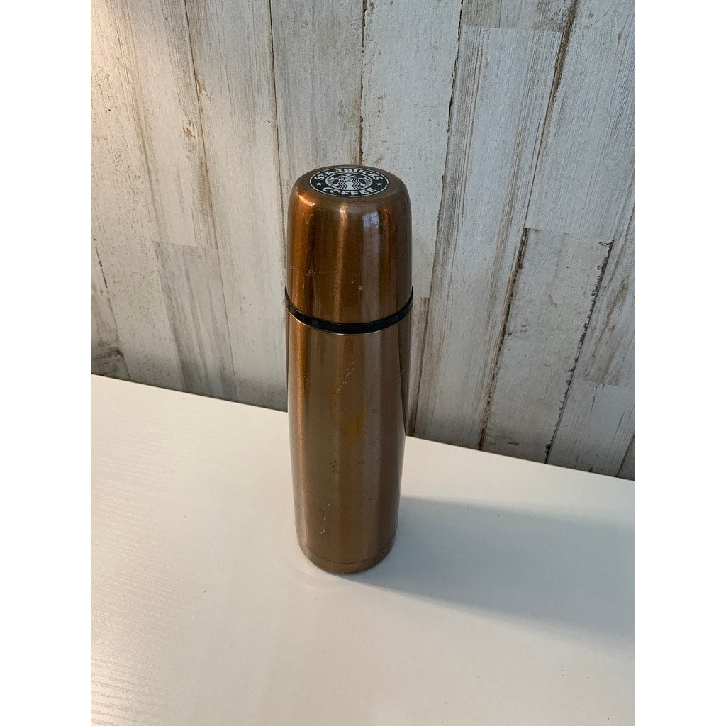 Starbucks Vacuum Insulated Thermos Tumbler Gold w/ Screw Lid