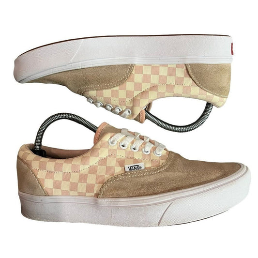 Vans Comfycrush Era Checkerboard Sneakers - Spanish Vanilla Pink