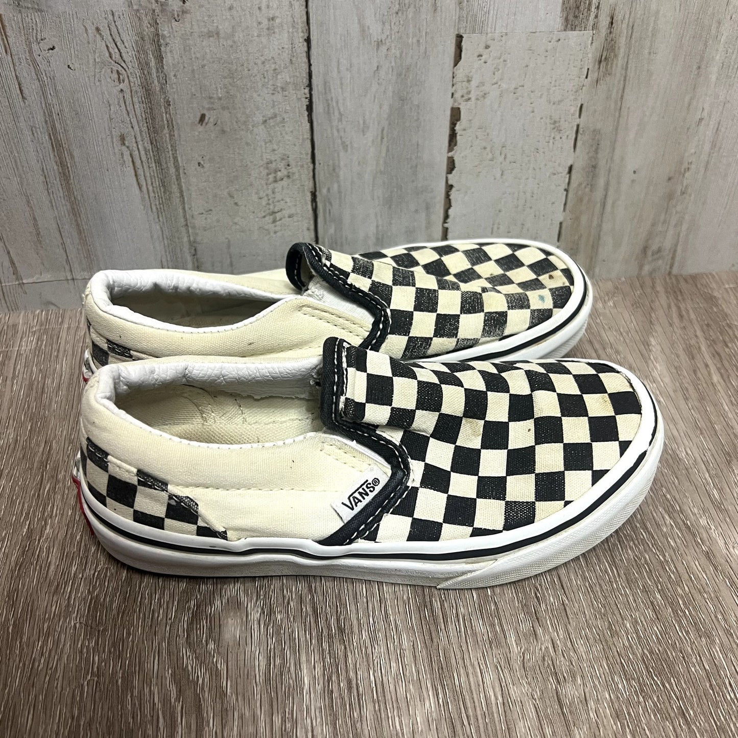 Vans Kids Slip-On Sneakers Size 13 Black & White Checkerboard Casual