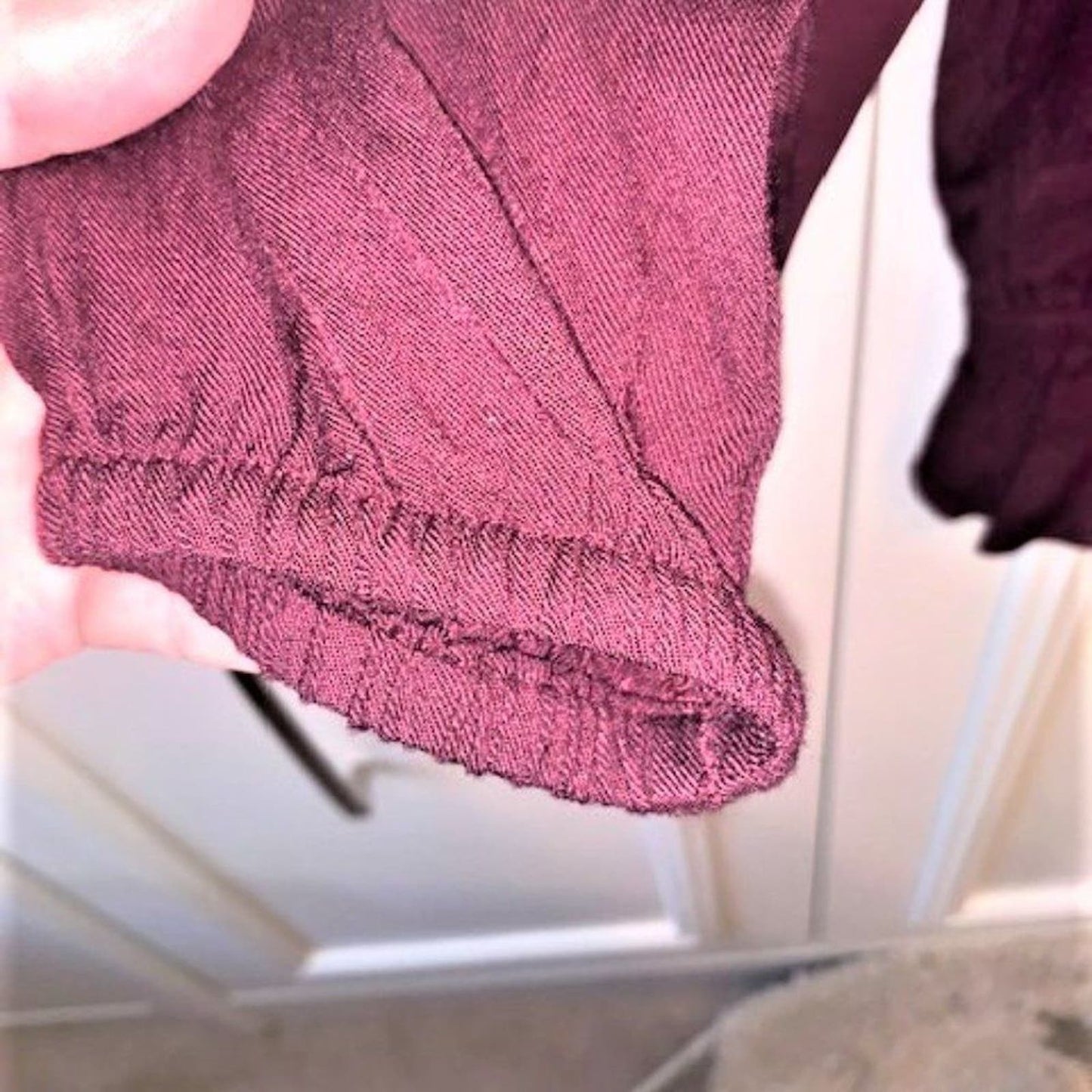 Jennifer Lopez maroon long sleeve blouse M