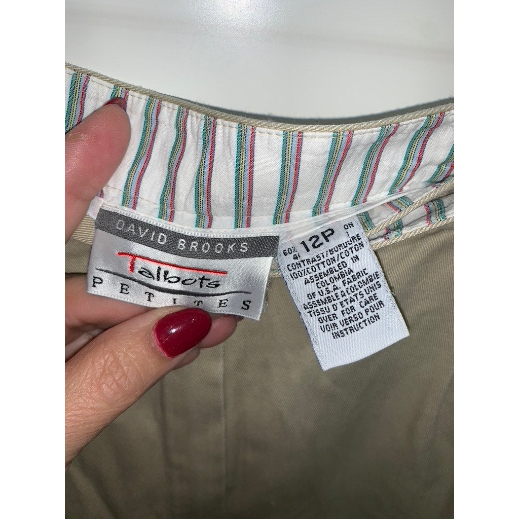 Talbots Petites Women's Size 12 Beige Chino Pants Straight Leg