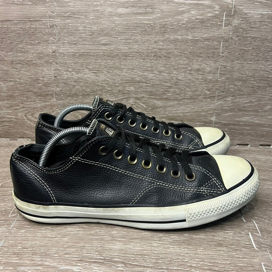 Converse Chuck Taylor All Star Black Leather Sneakers Men's Size 8.5