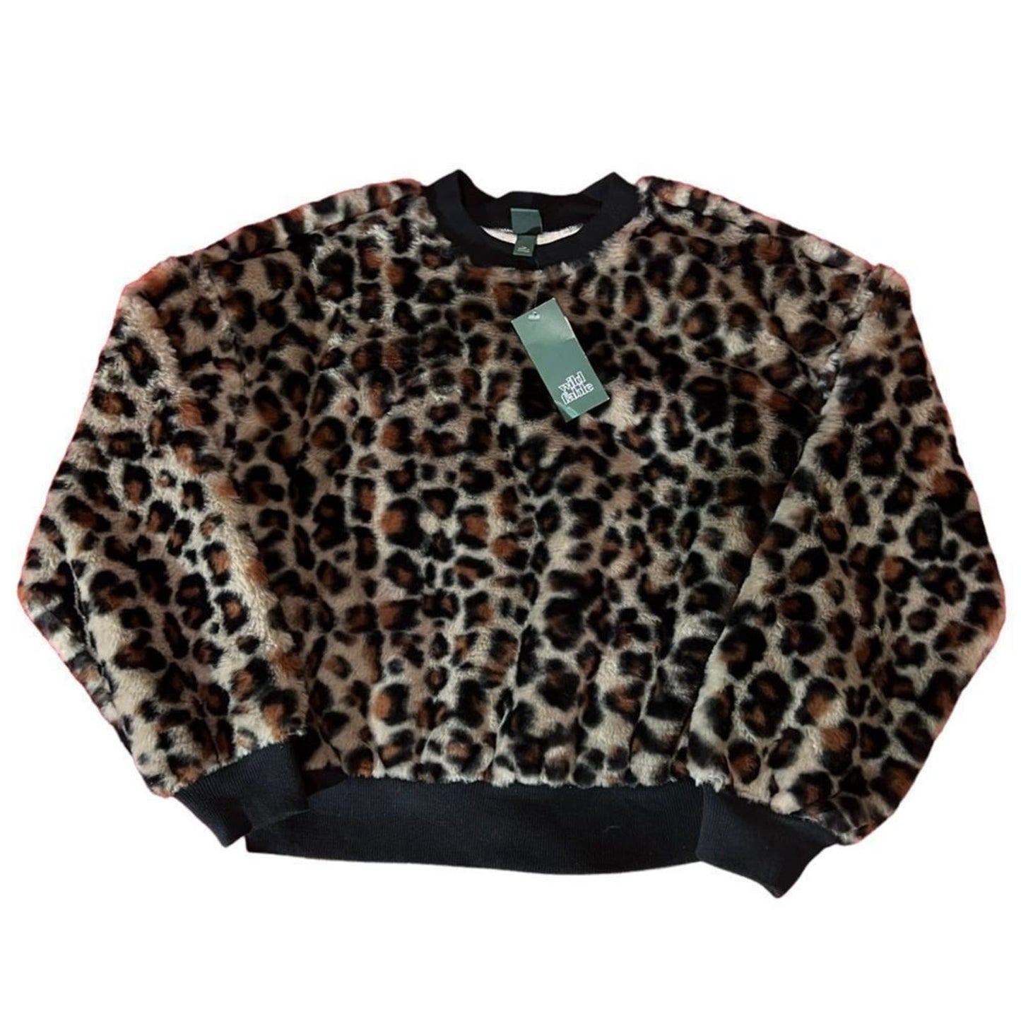 NWT Wild Fable Fuzzy Leopard Print Sweater Size XS