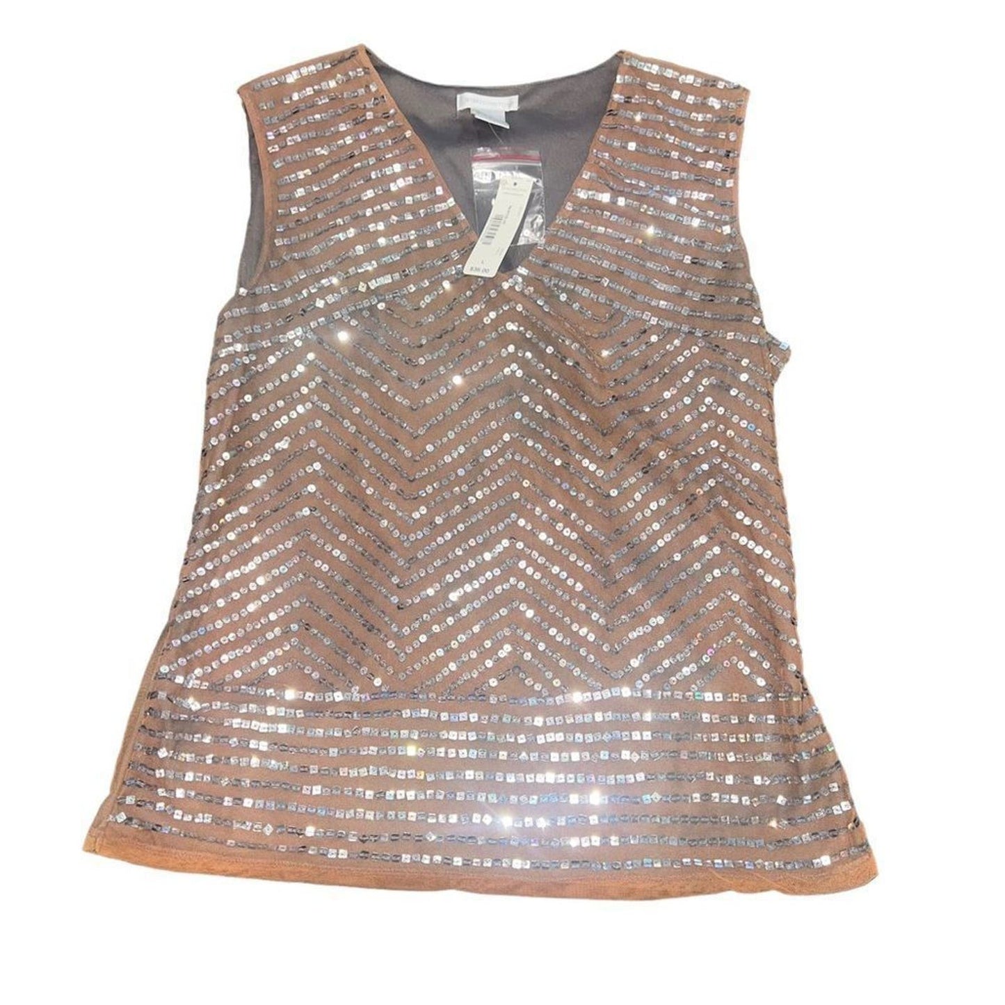 NWT Worthington Size Large Sequin Sleeveless Blouse