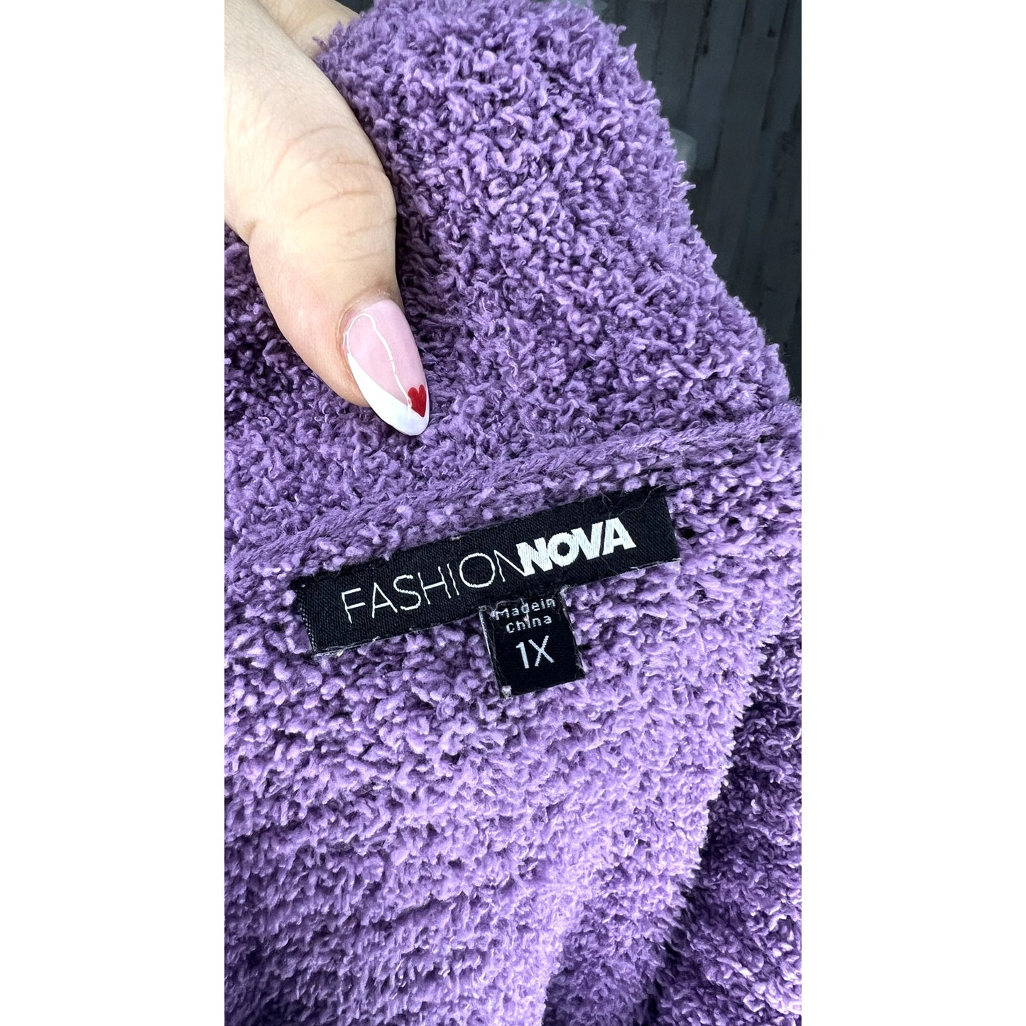 Fashion Nova Women's Plus 1X Purple Cowl Neck Pullover Sweater