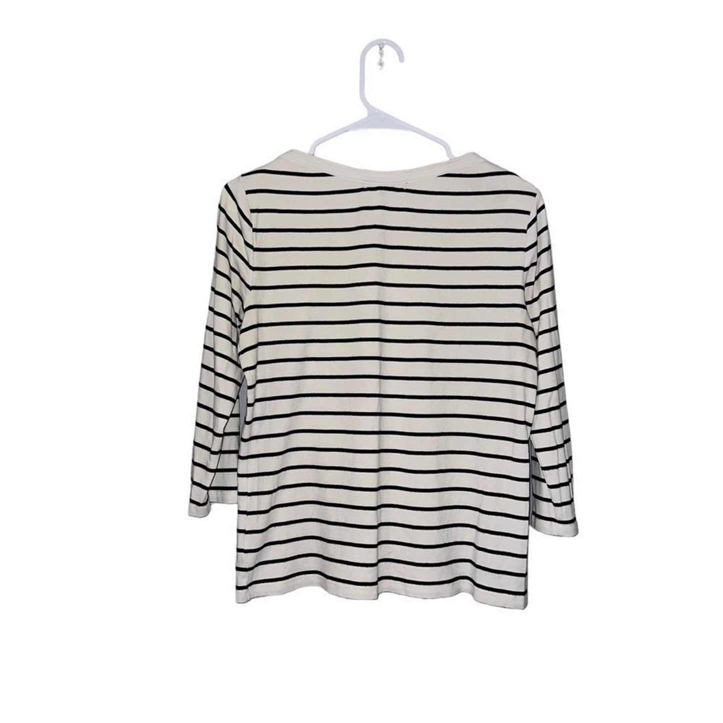 Lauren Ralph Lauren 3/4 Sleeve Stripped Top Size Large