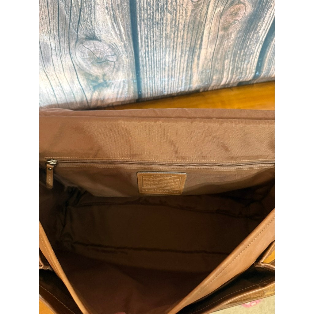 Vintage Coach Barclay Saddle Briefcase Brown Leather Unisex Bag